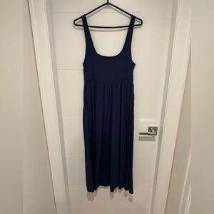 Aritzia Wilfred Navy Midi Dress